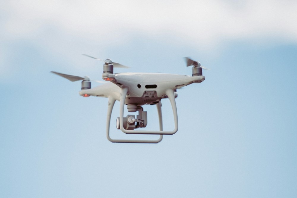 A drone flying in the sky